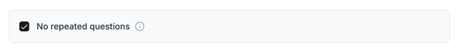 Toggle to avoid previously generated questions