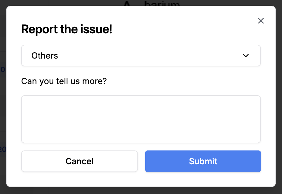 Report Dialog Box