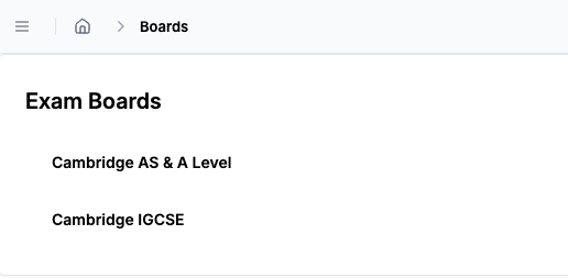 IGCSE board on Open Past Paper