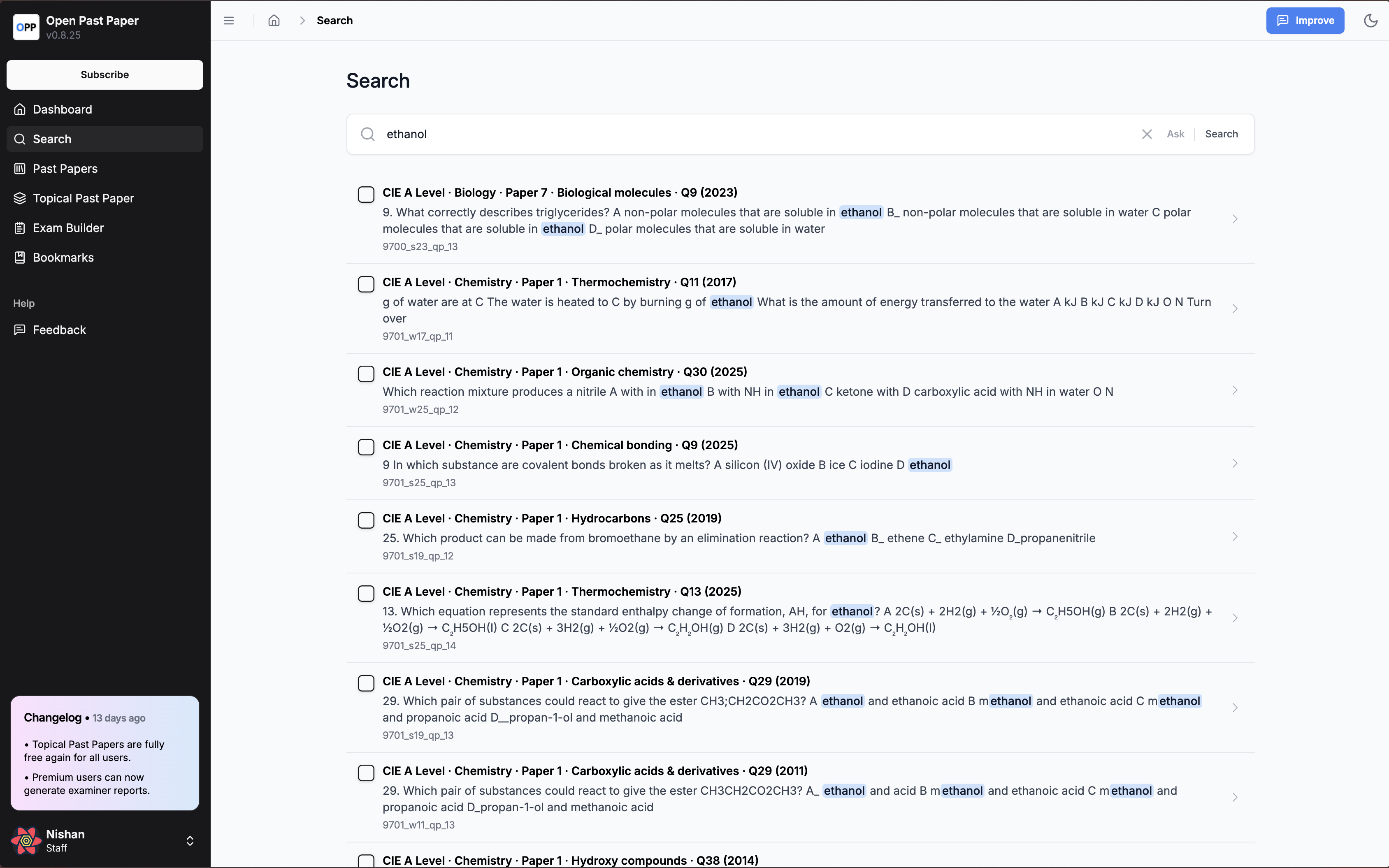Search questions and generate papers
